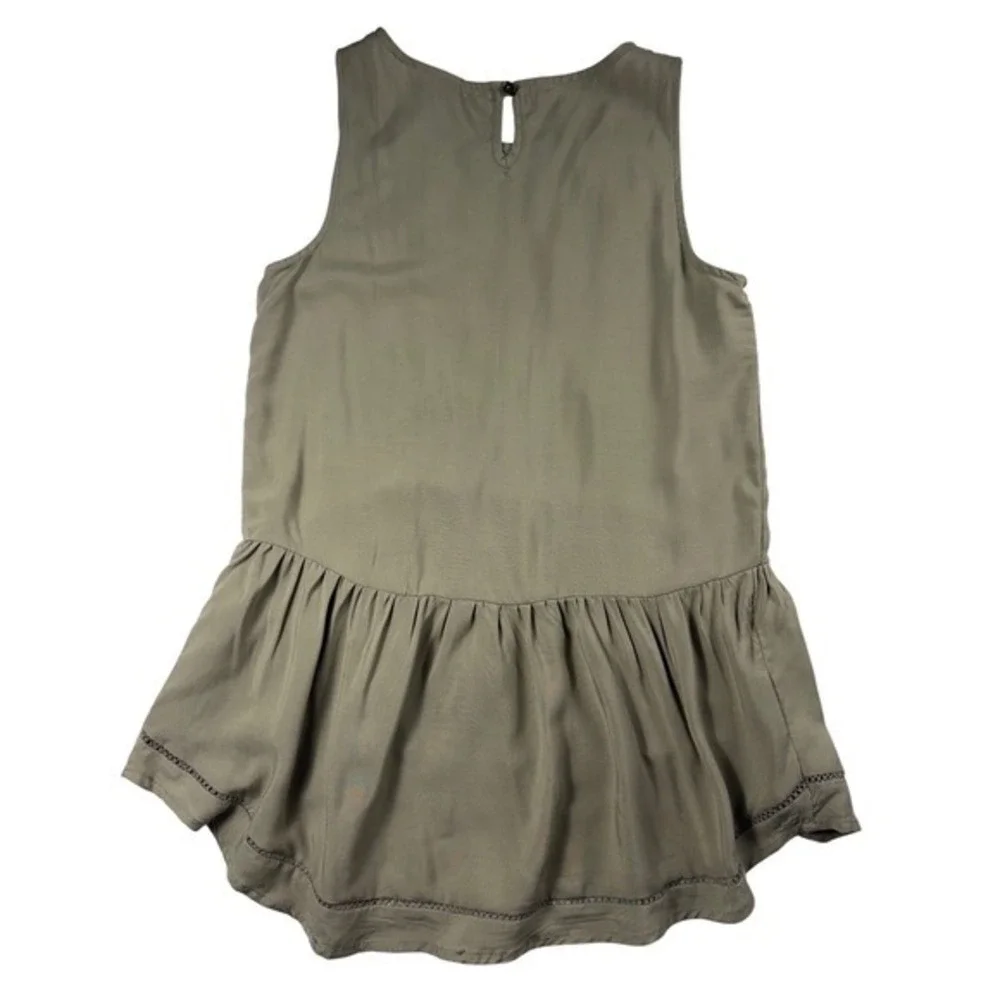 Knox Rose Olive Green Embroidered Peasant Tunic Top XS‎ - Picture 3 of 5